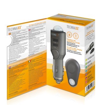 Car Alarm & Car Charger 2in1 2xUSB Technaxx (Black)-7