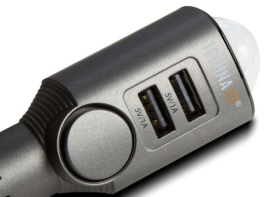 Car Alarm & Car Charger 2in1 2xUSB Technaxx (Black)-3