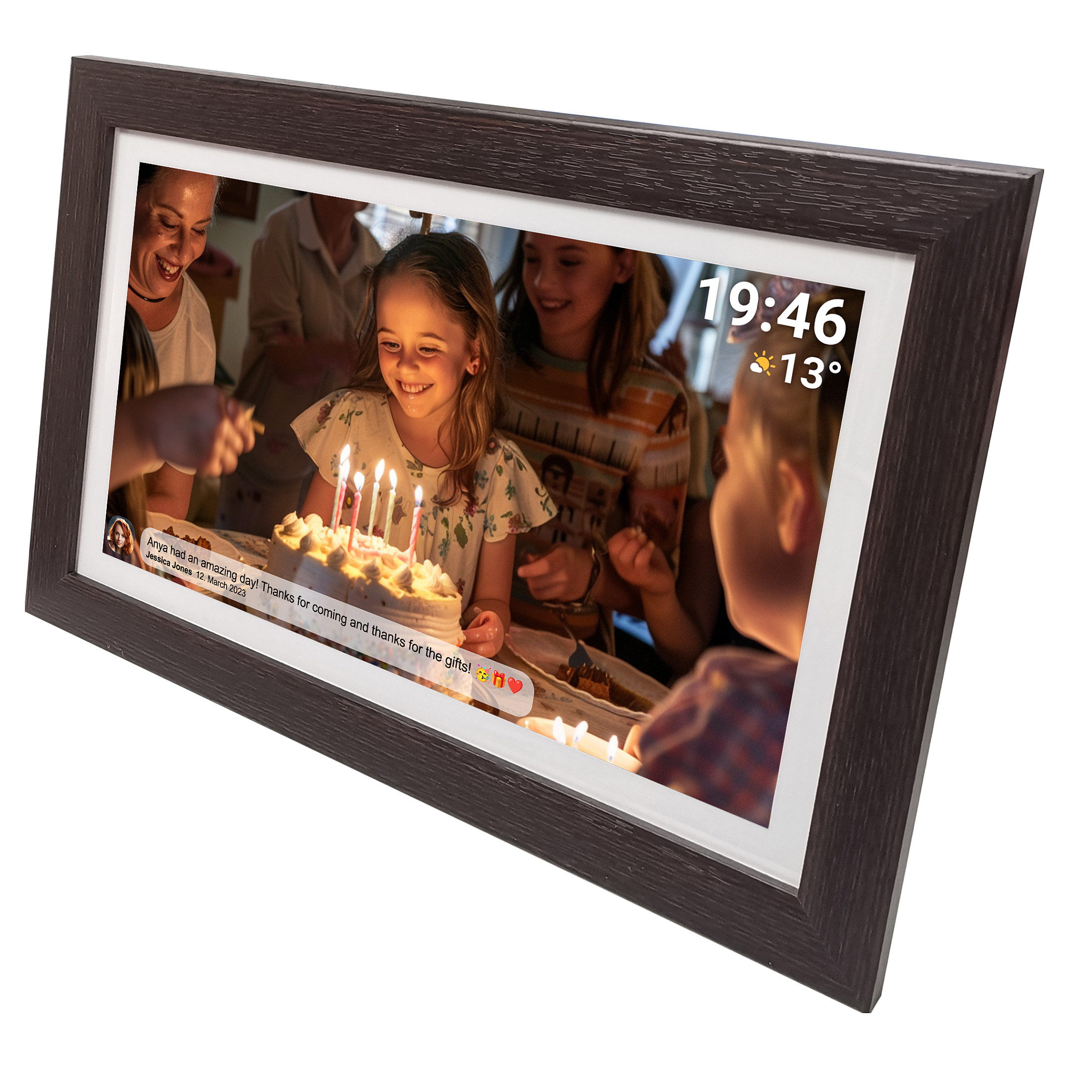 Digitalni okvir za slike DENVER PFF-1542LW (15.6" FHD IPS, 16 GB, Wi-Fi, FRAMEO, tamno drvo)-3