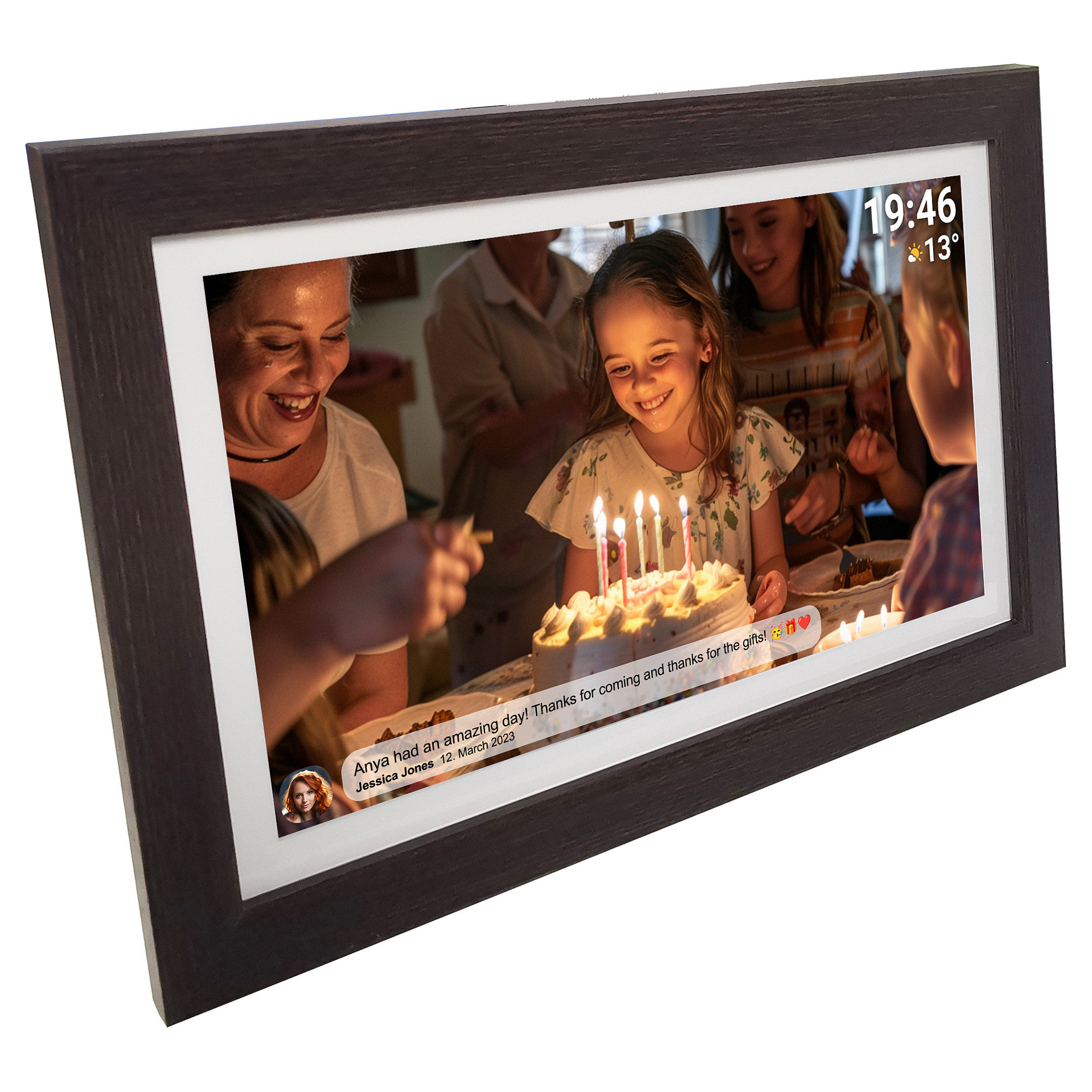 Digitalni okvir za slike DENVER PFF-1542LW (15.6" FHD IPS, 16 GB, Wi-Fi, FRAMEO, tamno drvo)-4