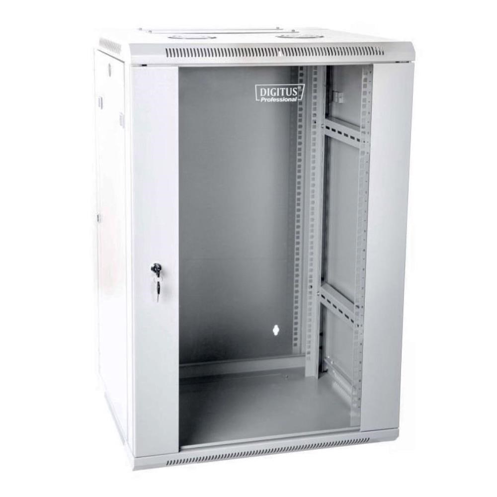 Mrežni ormar za montažu na zid DIGITUS 19" 12U Rack 600x600 (staklena vrata, siva, preklopna, podijeljena, nosivost 60kg)-6