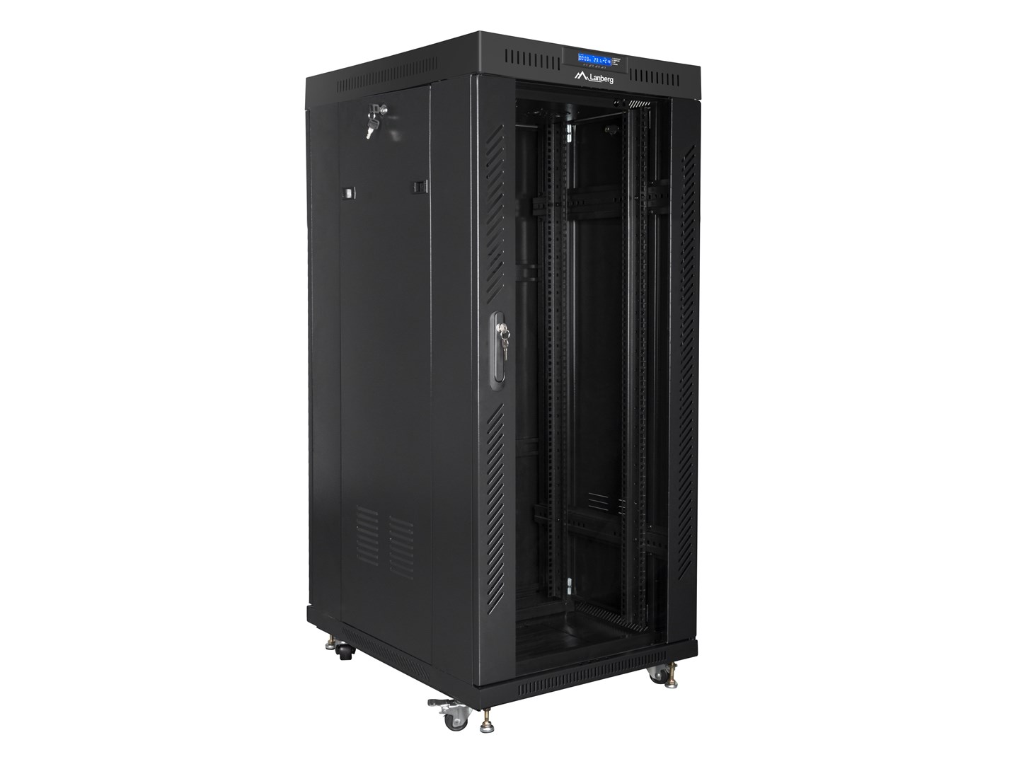 Stalak za kabinet na podu LANBERG (19" 27U 800x1200, crna, LCD staklena vrata, ravno pakiranje)-4