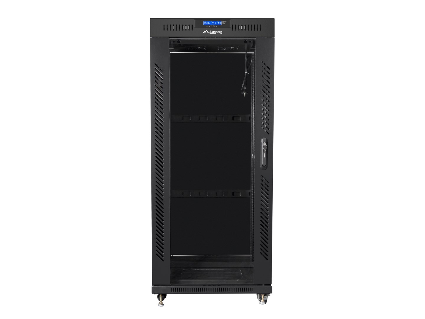 Stalak za kabinet na podu LANBERG (19" 27U 800x1200, crna, LCD staklena vrata, ravno pakiranje)-3