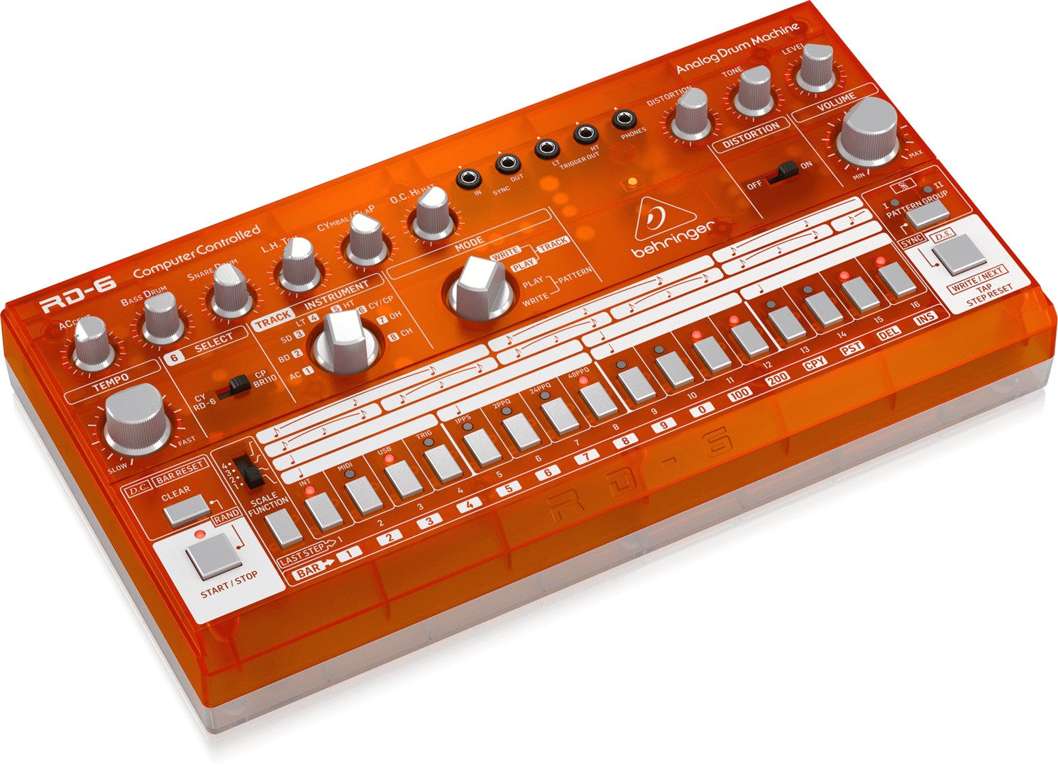 Ritam mašina BEHRINGER RD-6-TG (narančasta transparentna)-2