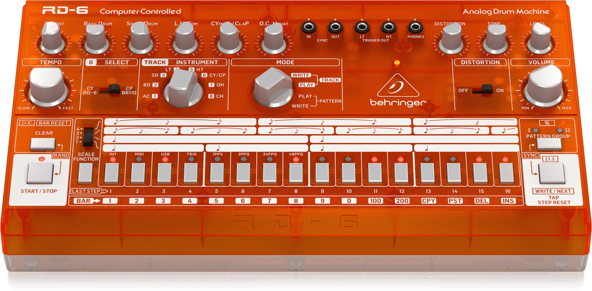 Ritam mašina BEHRINGER RD-6-TG (narančasta transparentna)-1