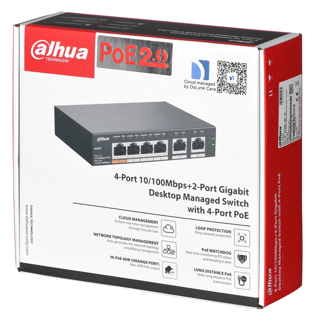 Mrežni prekidač DAHUA CS4006-4ET-60 (4 Ethernet porta, 60W)-7