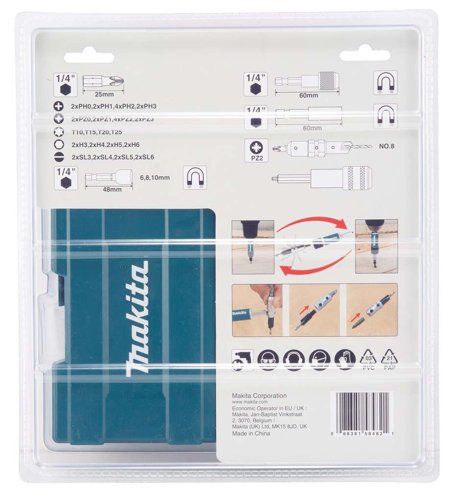 Set bitova za odvijač i ključeva za utičnice MAKITA SCREWDRIVER BIT SET AND WRENCHES OF THE SOCKETS (47 komada)-0