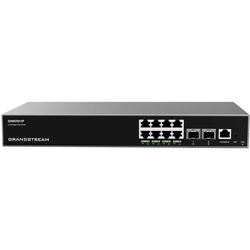 Mrežni prekidač GRANDSTREAM GWN7811P (Gigabit Ethernet (10/100/1000), Power over Ethernet (PoE), Upravljanje L3, Siva)