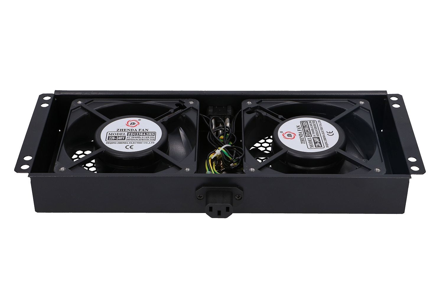 Ventilator EXTRALINK za osnovni ormar, 4 ventilatora, metalno kućište, crna boja, 2m EU kabel-4