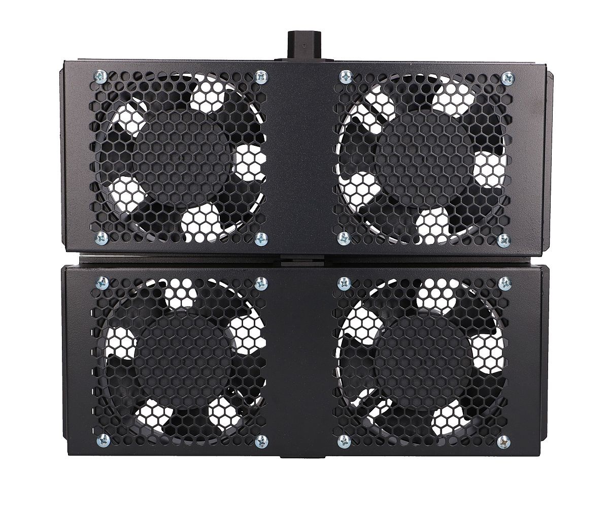 Ventilator EXTRALINK za osnovni ormar, 4 ventilatora, metalno kućište, crna boja, 2m EU kabel-1