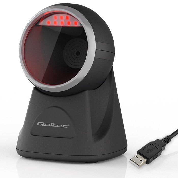 Qoltec Desktop Precision Reader 1D Barcode & QR Scanner | 2D-6
