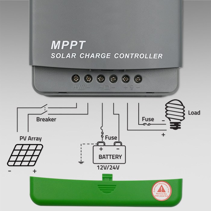 Solarni regulator punjenja QOLTEC MPPT 20A (12V/24V, LCD, 2x USB, Senzor temperature)-2
