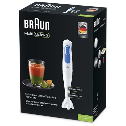 Blender ručni BRAUN MultiQuick 3 MQ 3000WH Smoothie (700 W, 2 brzine, PowerBell Plus, SplashControl, BPA-free)-4