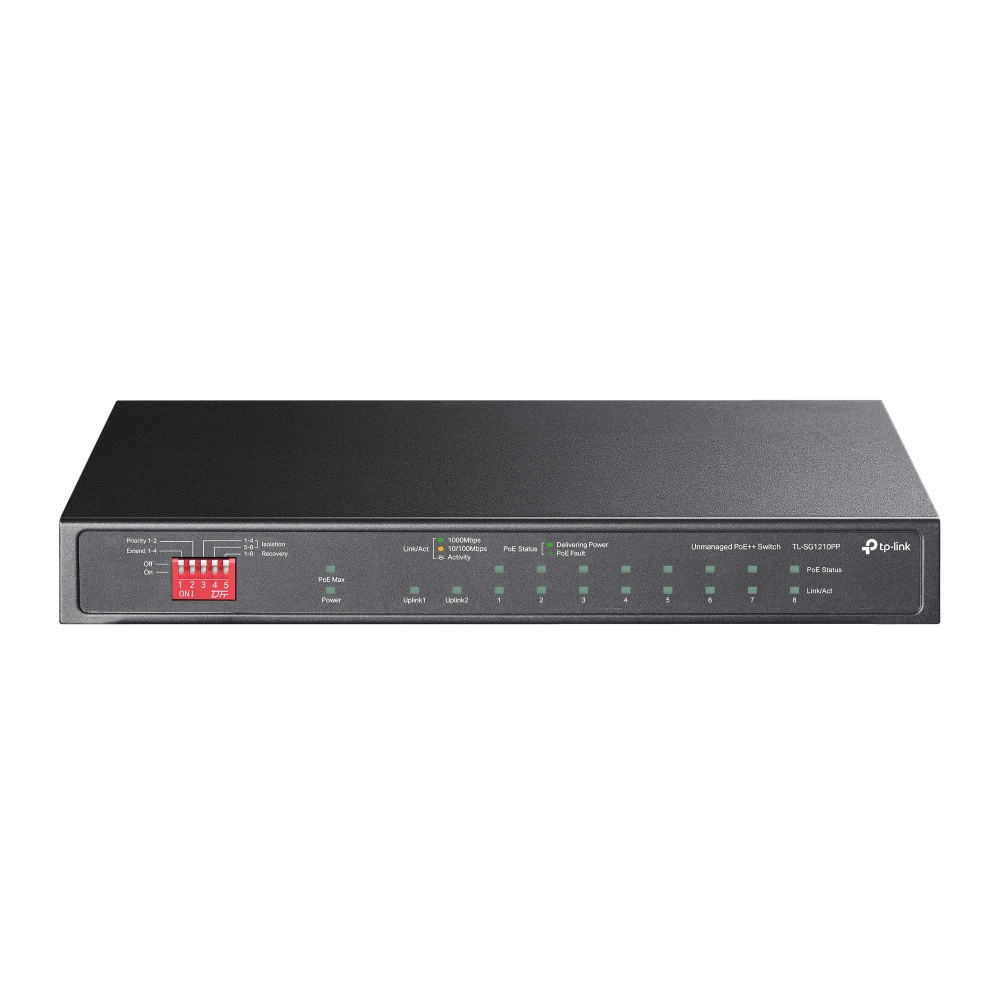 Switch TP-LINK TL-SG1210PP 10-Port Gigabit s 6-Port PoE+ i 2-Port PoE++