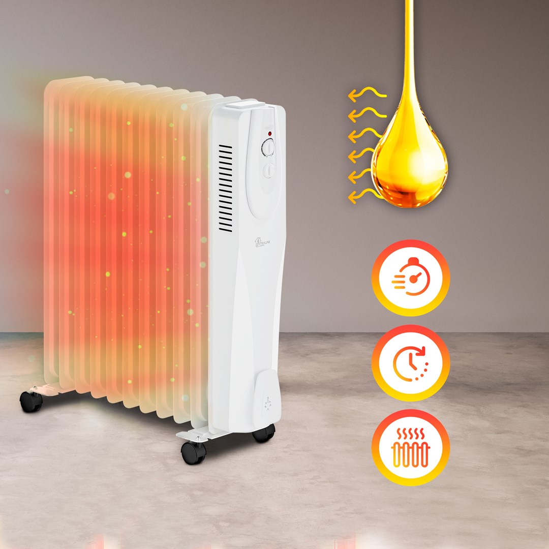 Extralink NY-25W1 | Electric oil-filled radiator | 2500W, 11 ribs-4