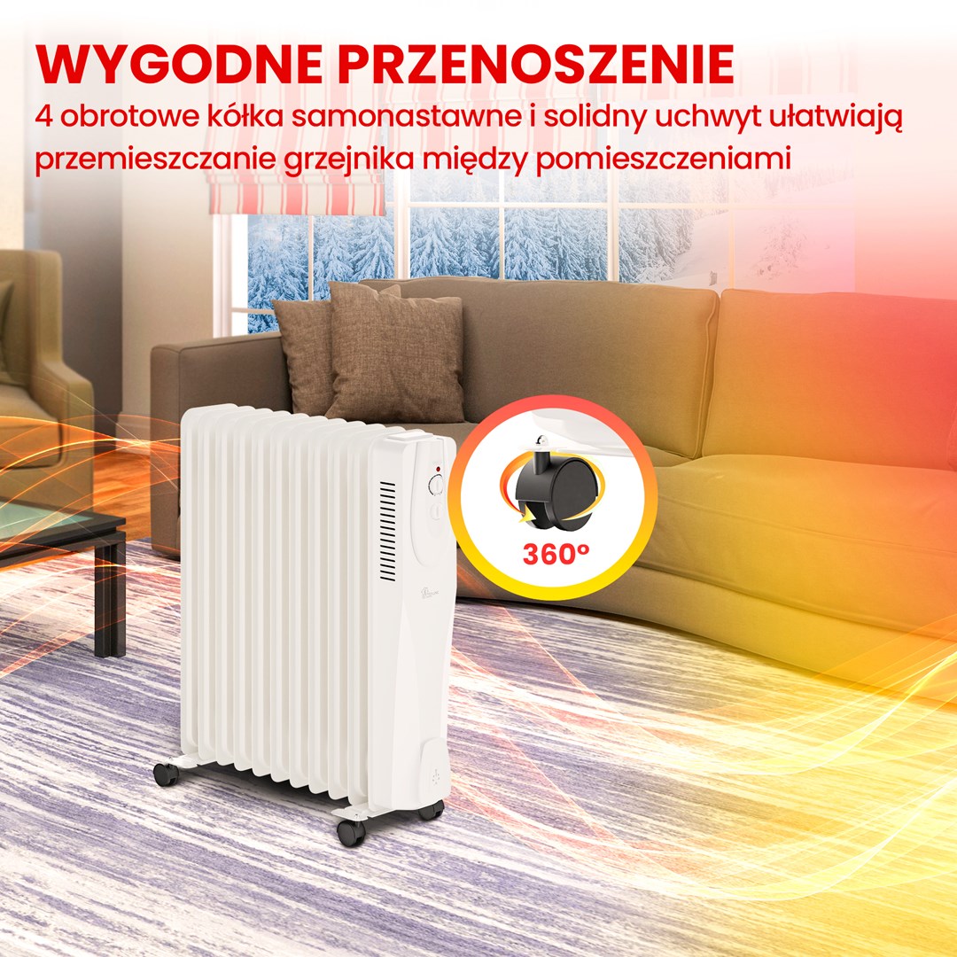 Extralink NY-25W1 | Electric oil-filled radiator | 2500W, 11 ribs-9