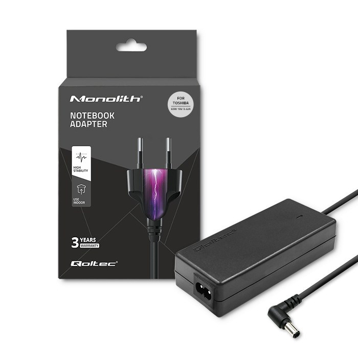 Adapter QOLTEC 50073 65W Indoor Crna boja-0