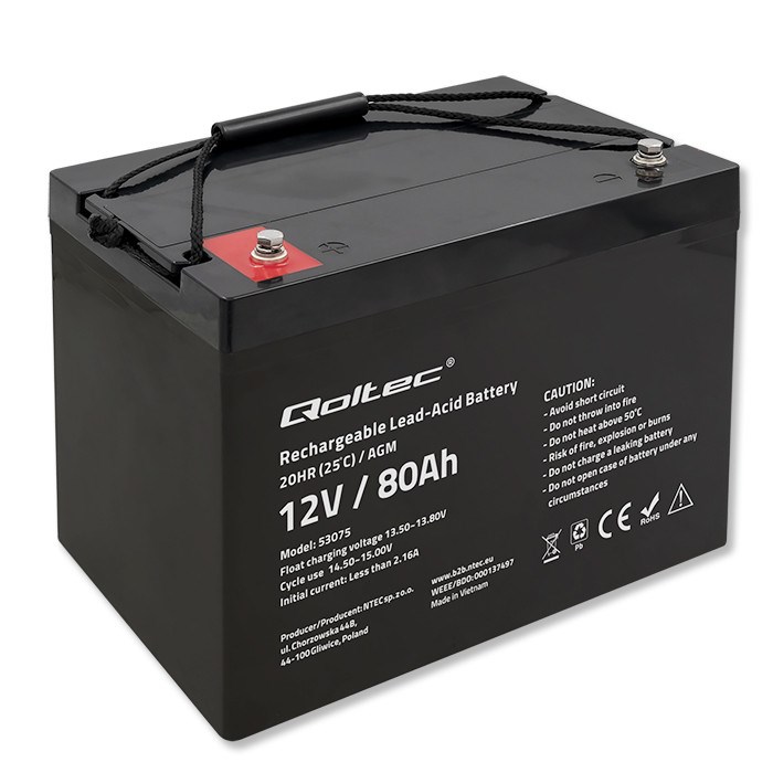 AGM baterija QOLTEC 53075 (12V, 80Ah, 23.5kg)-6