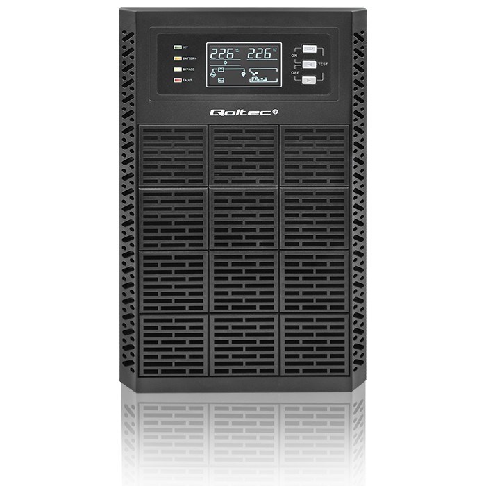 Neprekidno napajanje QOLTEC 52282 (3kVA, 3000W, faktor snage 1.0, LCD, EPO, USB, On-line)-3