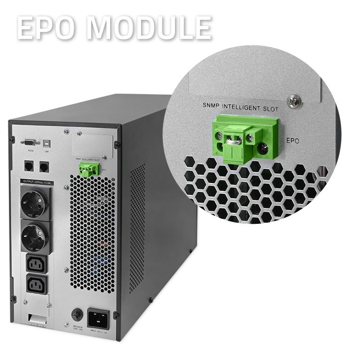 Neprekidno napajanje QOLTEC 52282 (3kVA, 3000W, faktor snage 1.0, LCD, EPO, USB, On-line)-2