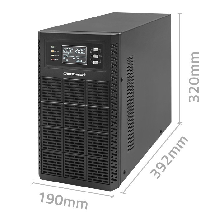 Neprekidno napajanje QOLTEC 52282 (3kVA, 3000W, faktor snage 1.0, LCD, EPO, USB, On-line)-8