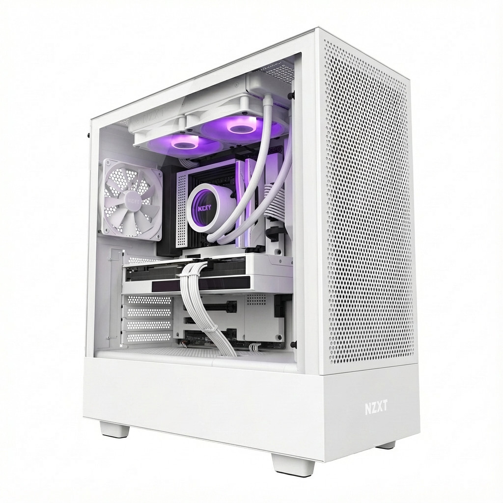 Kućište NZXT H5 Flow Midi Tower White-0
