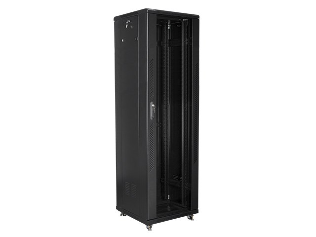 Slobodnostojeći ormar LANBERG 19" 42U 600X600 crni (kapacitet 800 kg, staklena prednja vrata, čelična stražnja vrata, visina 2047,5 mm)-3