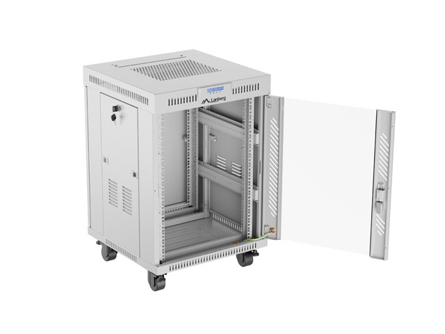 Stalak LANBERG RACK CABINET 19'' FREE STANDING 15U 600X600 (IP20, 2 ventilatora, 1200 kg maksimalna nosivost, sivi)-8