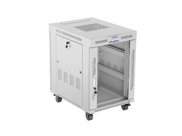Rack ormar LANBERG 19'' slobodnostojeći 15U 600x800 (Metal, 4 ventilatora, nosivost 1200 kg, IP20, siva boja)
