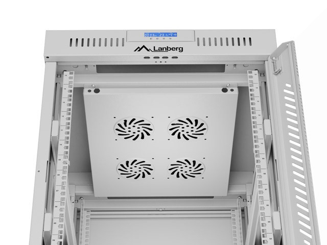 Rack ormar LANBERG 19'' slobodnostojeći 15U 600x800 (Metal, 4 ventilatora, nosivost 1200 kg, IP20, siva boja)-5