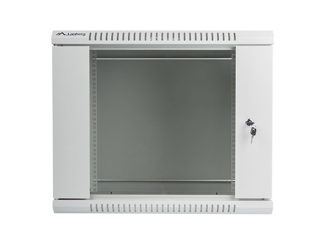 Ormar za ugradnju na zid Lanberg 19'' 9U 600x450mm sivi (staklena vrata)-1