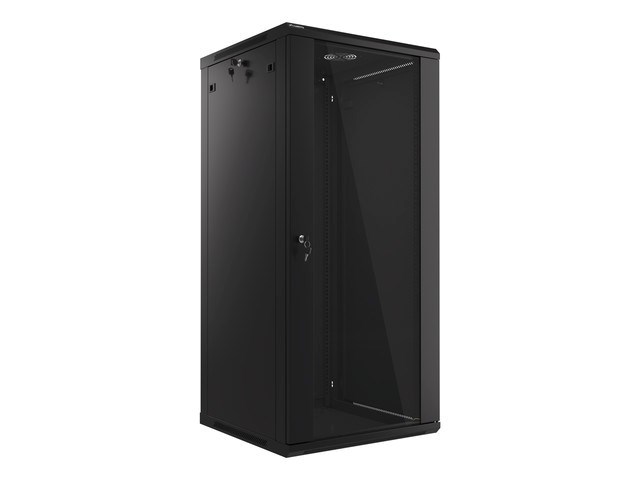 Zidni ormar LANBERG 19" 27U (600 x 600, staklena vrata) crni