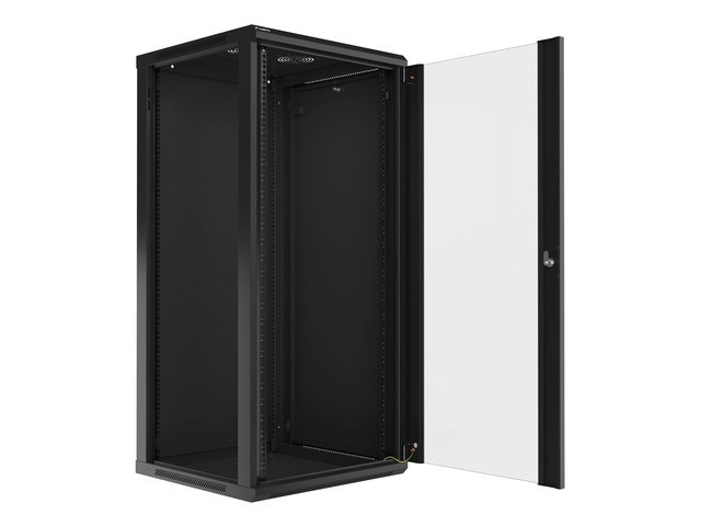 Zidni ormar LANBERG 19" 27U (600 x 600, staklena vrata) crni-1