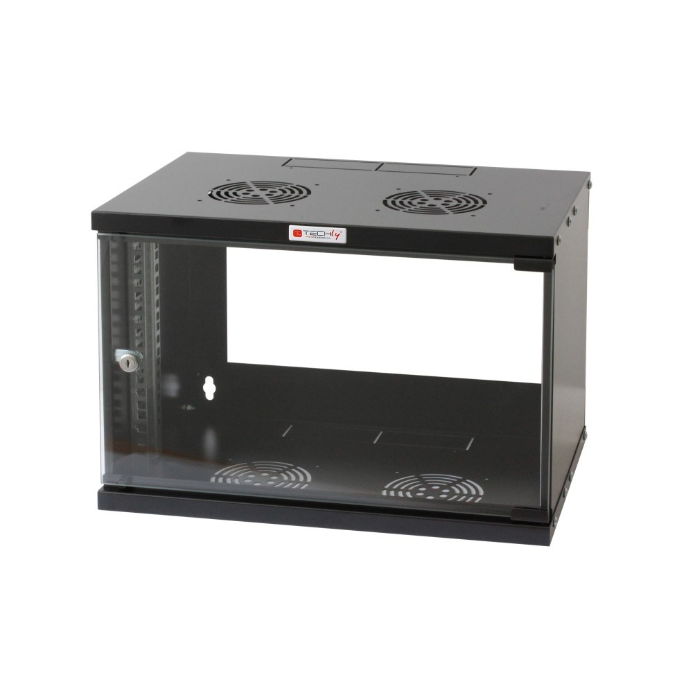 Zidni ormarić TECHLY I-CASE EL-1006B45 (19, 6U, D450, sastavljen) crni-0