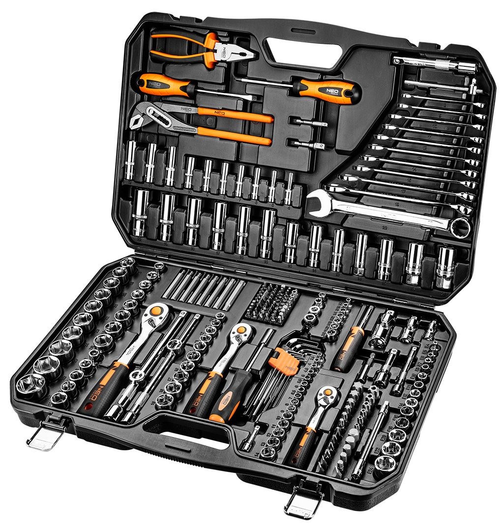 Set nasadnih ključeva NEO TOOLS 08-681 (1/2", 3/8", 1/4", 233 komada, CrV)-2