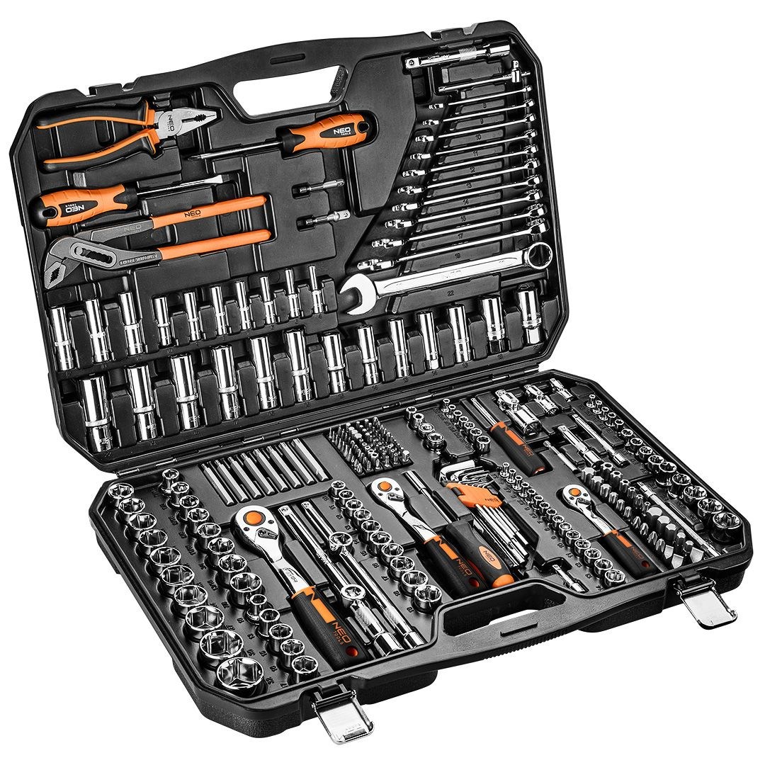 Set nasadnih ključeva NEO TOOLS 08-681 (1/2", 3/8", 1/4", 233 komada, CrV)-0