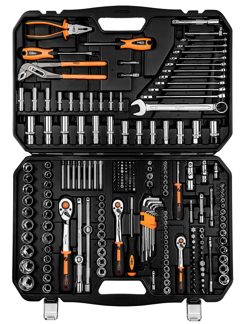 Set nasadnih ključeva NEO TOOLS 08-681 (1/2", 3/8", 1/4", 233 komada, CrV)-1