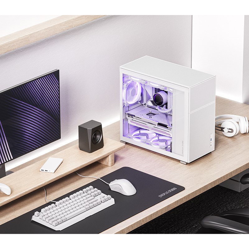 Kućište za računalo JONSBO D41 MESH ATX, staklo - bijelo (podržava ATX, micro ATX, Mini-ATX, 7 proširenih utora, USB 3.2 Gen 2 Type-C)-1