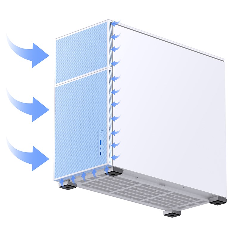 Kućište za računalo JONSBO D41 MESH ATX, staklo - bijelo (podržava ATX, micro ATX, Mini-ATX, 7 proširenih utora, USB 3.2 Gen 2 Type-C)-3