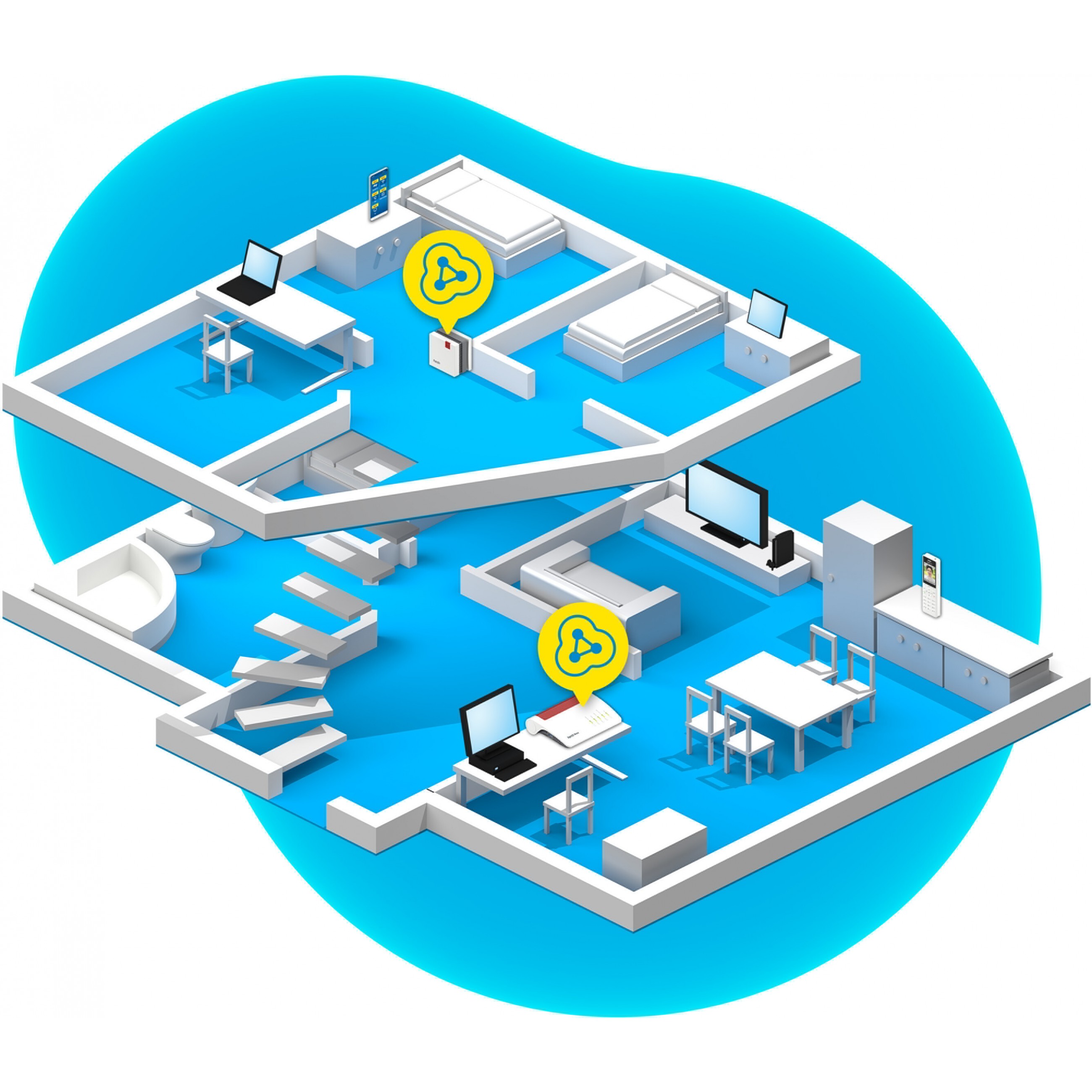 AVM FRITZ!Repeater 1200 AX (Wi-Fi 6, 3000 Mbit/s, Gigabit Ethernet, WPA3, Bijeli)-4