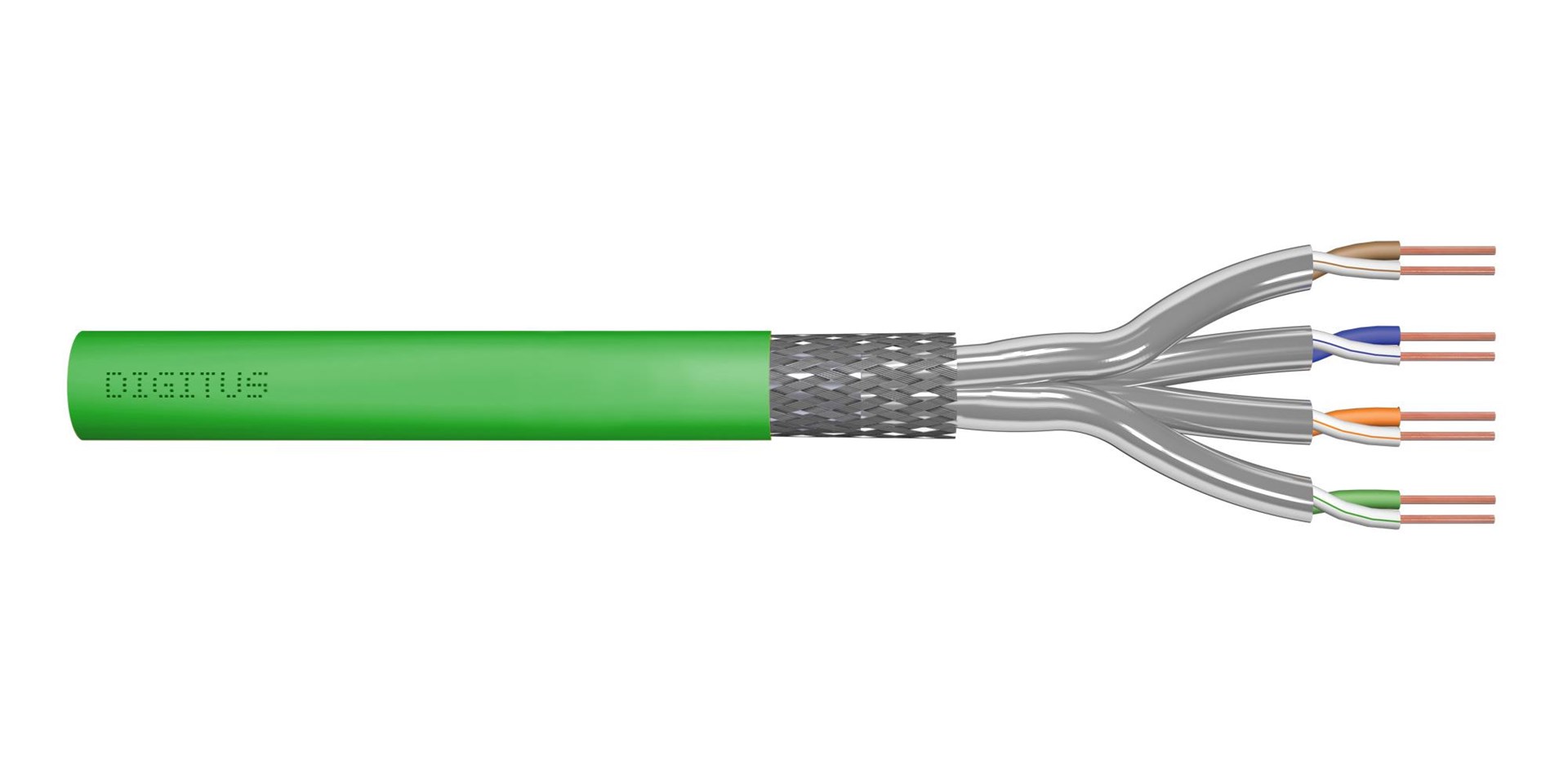 Instalacijski kabel DIGITUS cat.8.2, S/FTP, Dca, AWG 22/1, LSOH, 50m, zeleni, rola-0