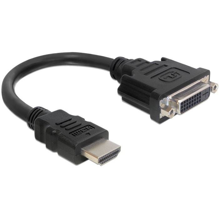 Kabel DELOCK 0.2m HDMI-DVI M/F HDMI Type A DVI-D Crna