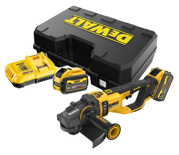 DEWALT 54V XR FV Angle Grinder 230mm 2x9AH