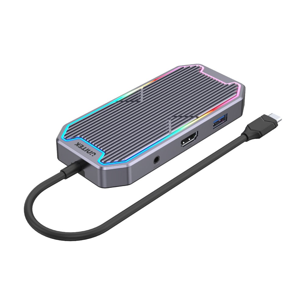 UNITEK D1028A 7-u-1 USB-C Hub (4K@60Hz HDMI, 1Gbps LAN, 100W PD, 10Gbps)-1