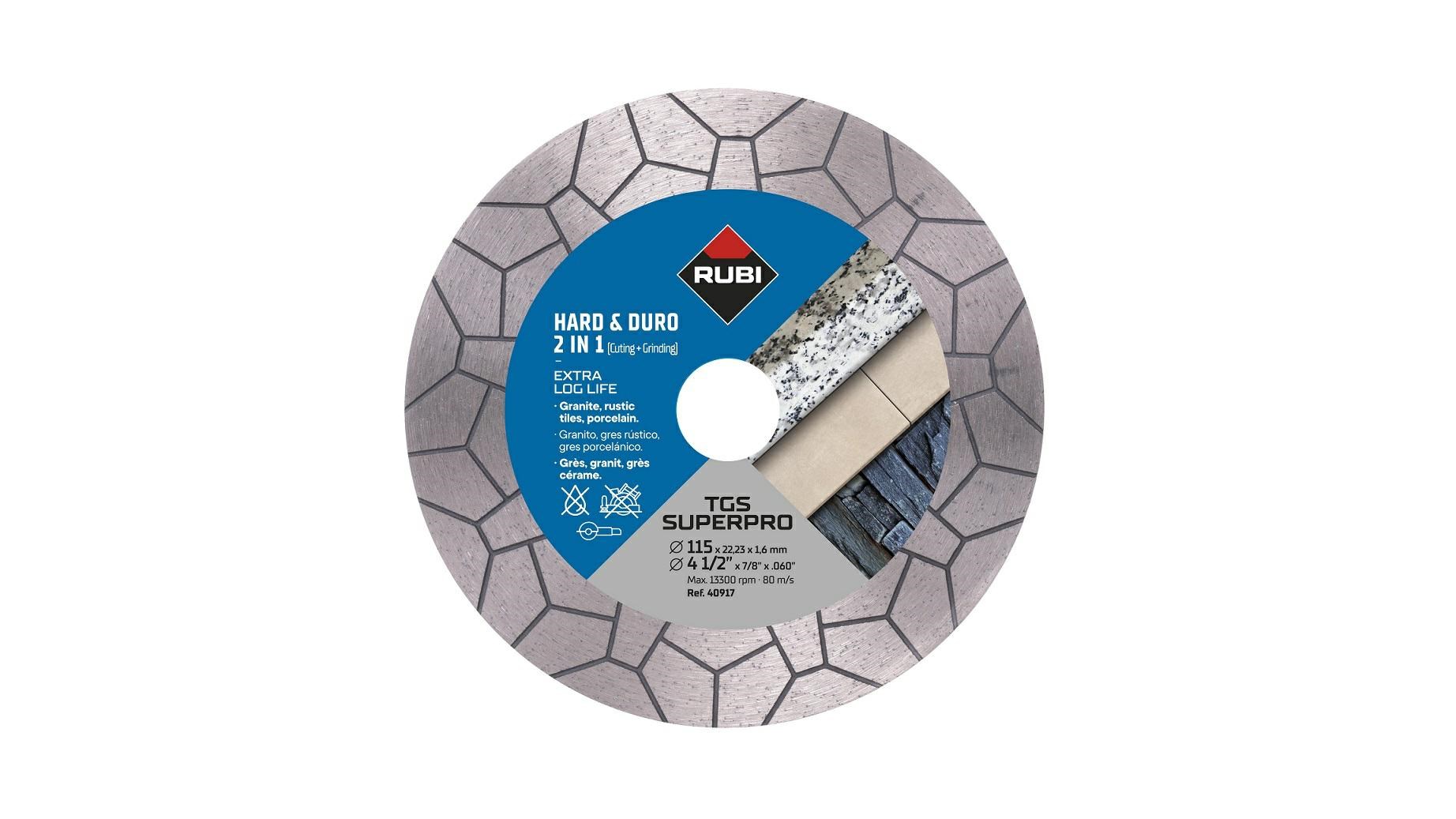Dijamantna rezna ploča RUBI TGS 125 SUPERPRO, 125mm, 2u1