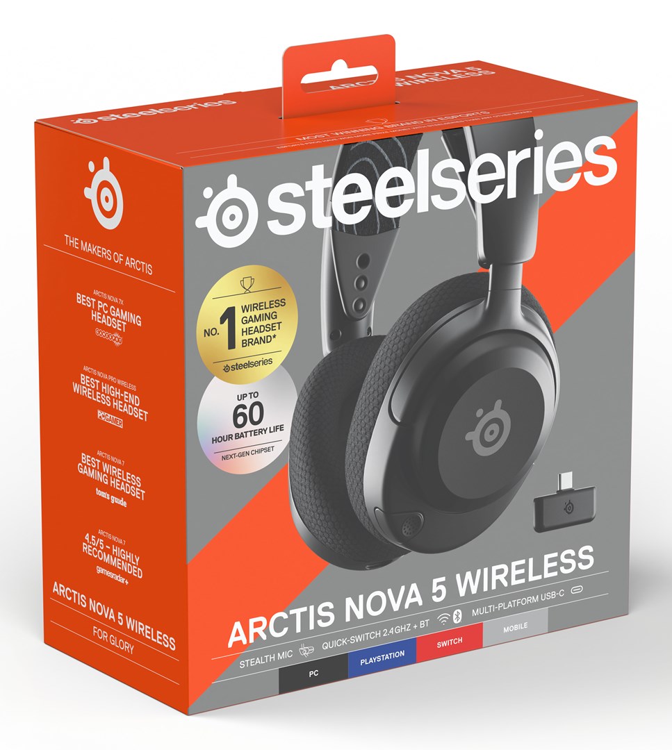 SteelSeries | Gaming Headset | Arctis Nova 5 | Bluetooth | Over-ear | Microphone | Noise canceling | Wireless | Black-3