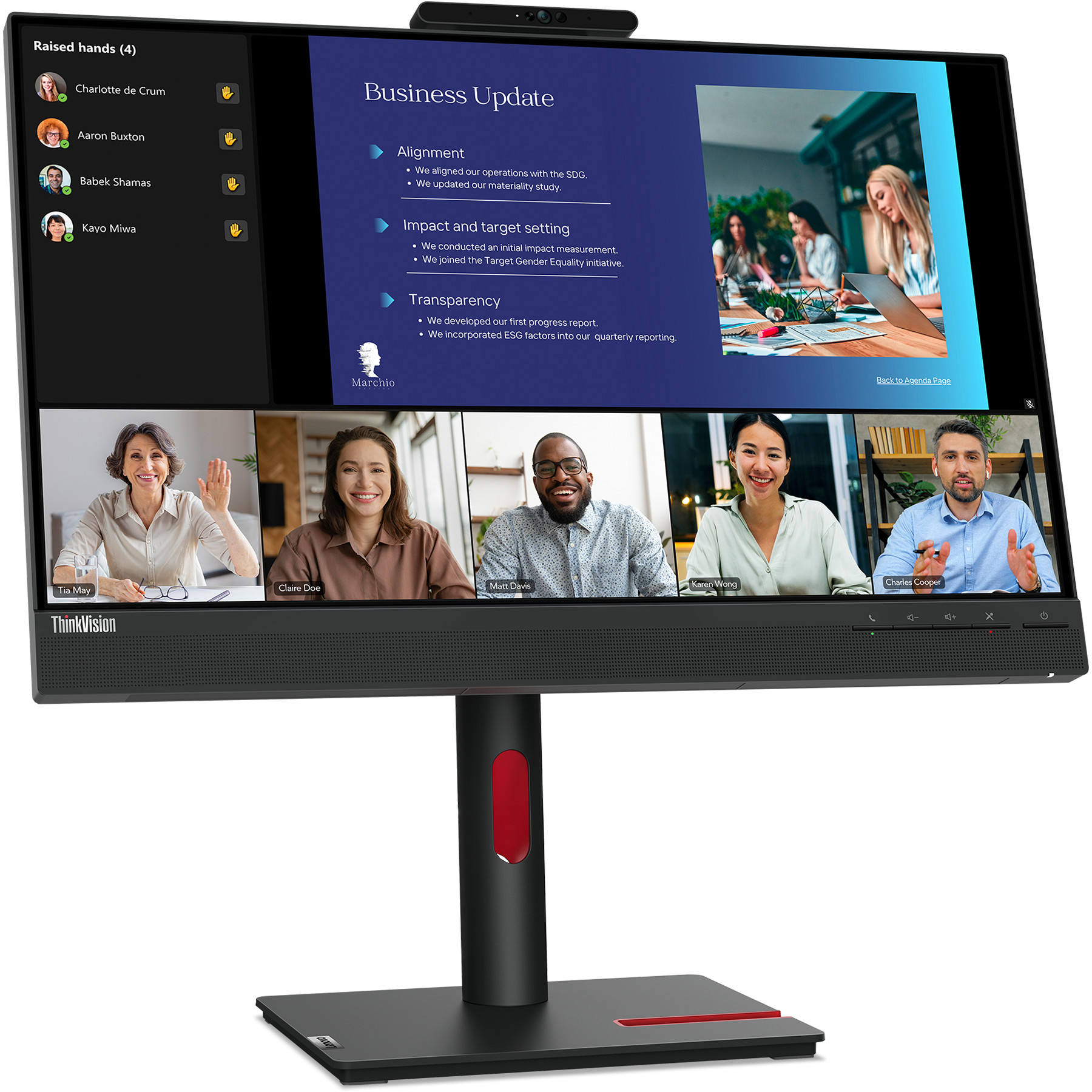 Monitor LENOVO ThinkVision T24v-30 (Full HD, HDMI/DP/VGA/Hub/Kamera)-1