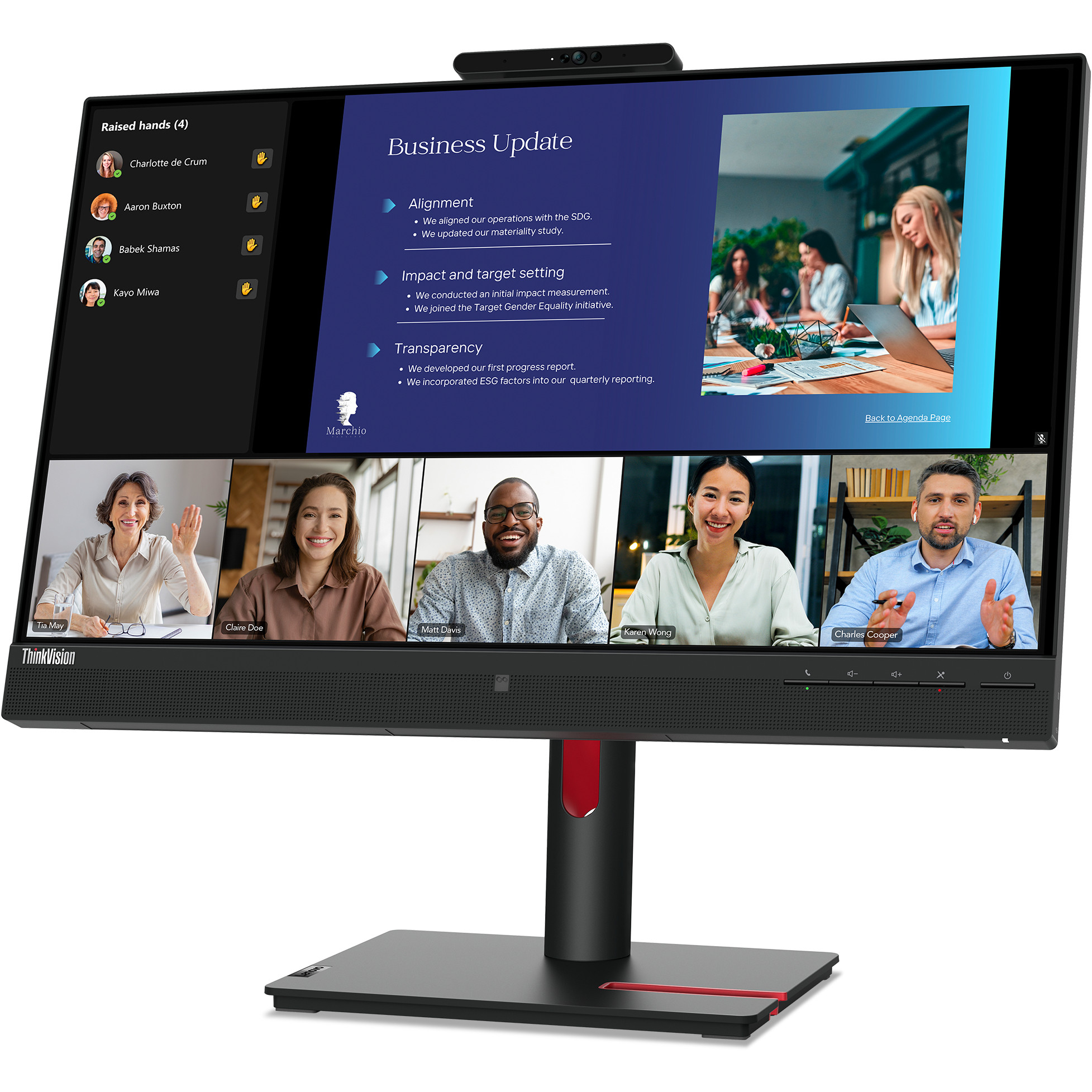 Monitor LENOVO ThinkVision T24v-30 (Full HD, HDMI/DP/VGA/Hub/Kamera)-2