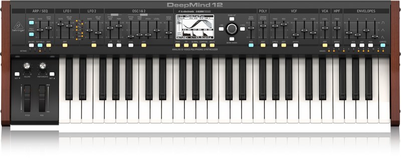 Sintezator BEHRINGER DEEPMIND 12 (49 tipki, analogni, crni, DC napajanje)