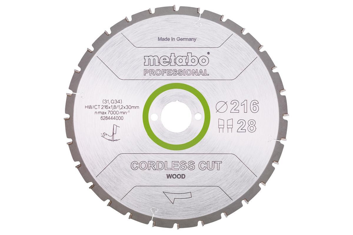 List kružne pile METABO Cordless cut wood - professional 216x30mm 28Z-0
